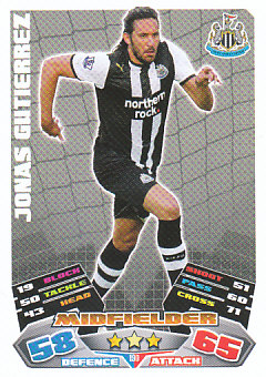 Jonas Gutierrez Newcastle United 2011/12 Topps Match Attax #190